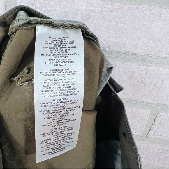 Current/Elliott The Easy Stiletto Rolled Hem Rural Green Polka Dot Jeans Size 23 - Picture 11 of 11